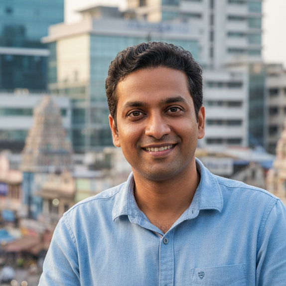 create an image of a 36 year old man from bengaluru