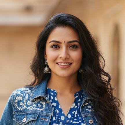 create image of a 27 year old lady from rajasthan in casual dress